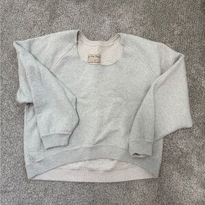 We The Free Light Gray Textured Sweatshirt